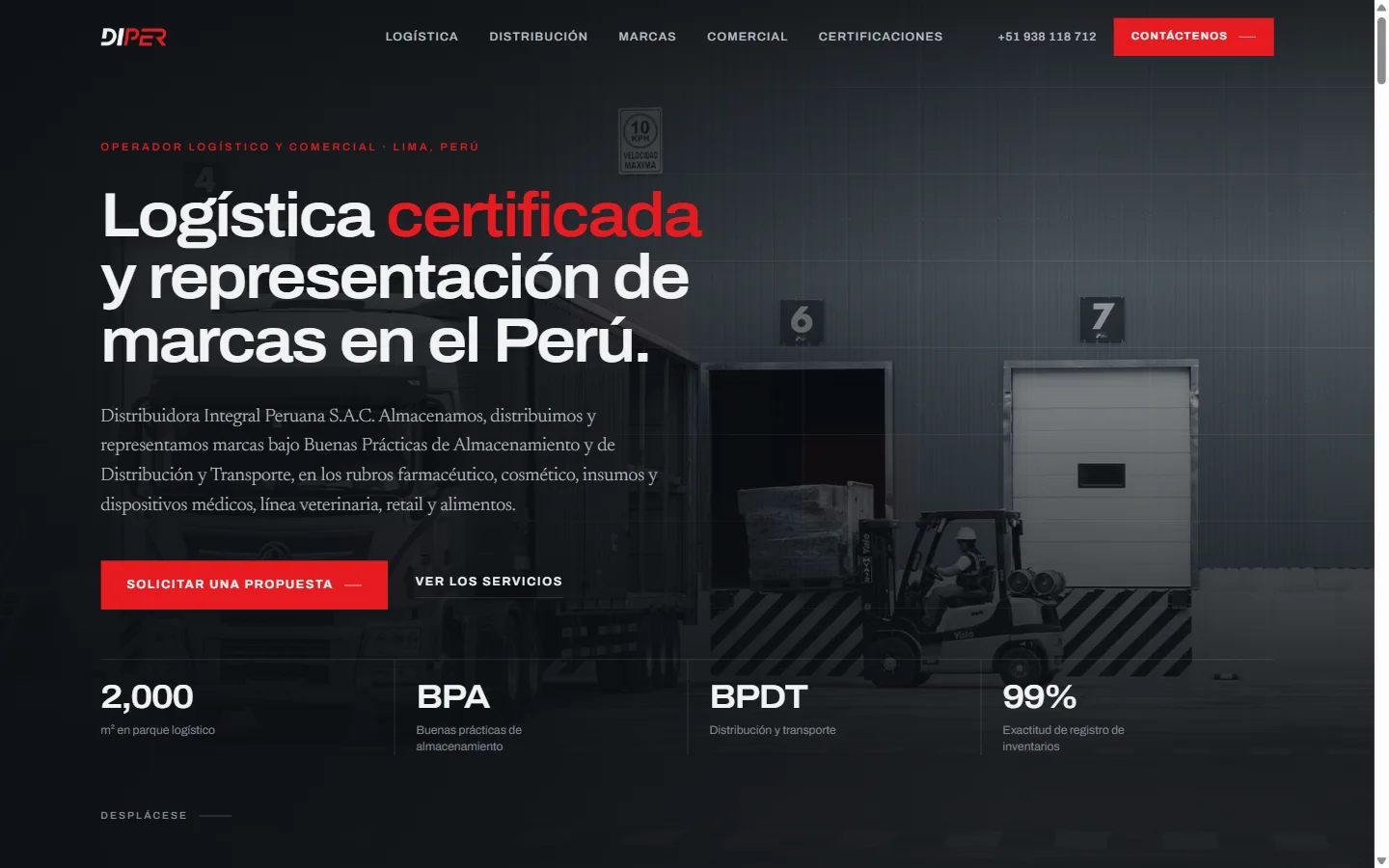 DIPER logistics homepage